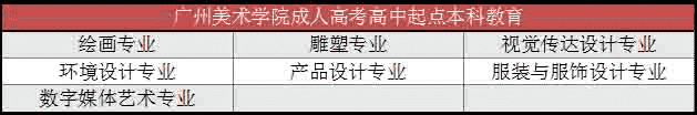 广美中专升本科有什么专业？