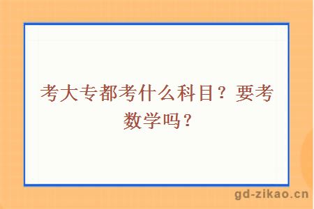 考大专都考什么科目？要考数学吗？