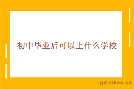 初中毕业后可以上什么学校