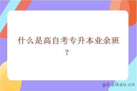 什么是高自考专升本业余班？