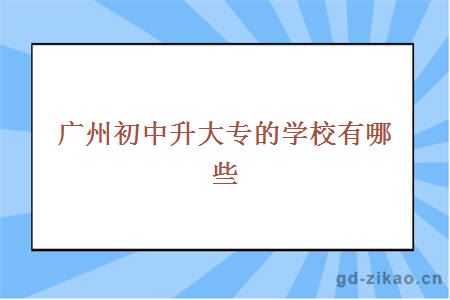 初中升大专学校