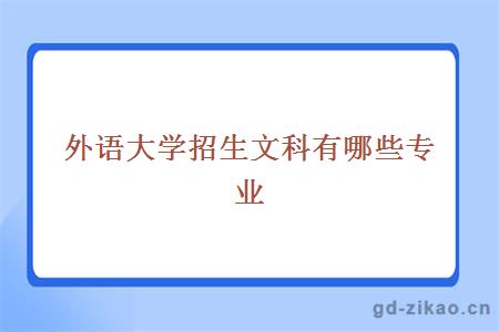 外语大学招生文科有哪些专业