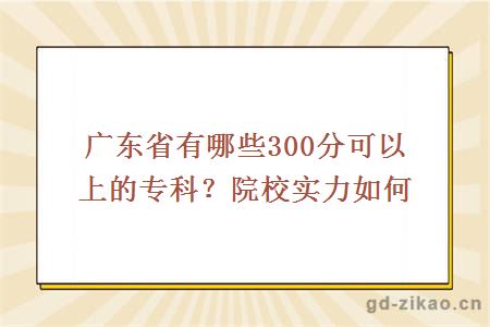 广东省有哪些300分可以上的专科？院校实力如何