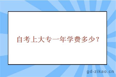 自考上大专一年学费多少？