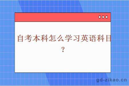 自考本科怎么学习英语科目？