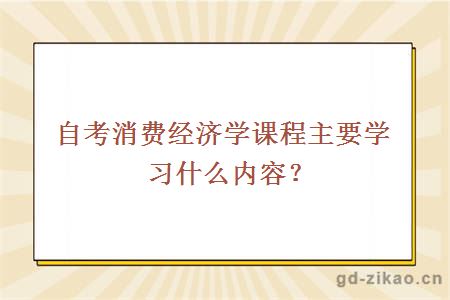 自考消费经济学课程主要学习什么内容？