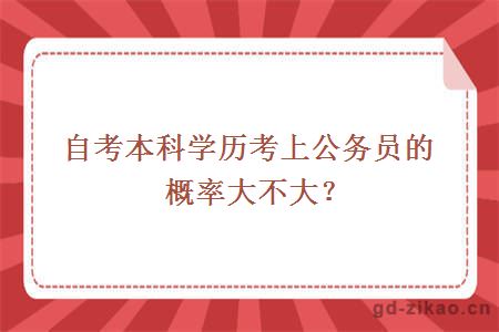 自考本科学历考上公务员的概率大不大？