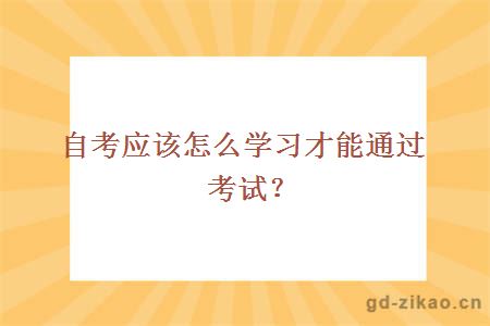 自考应该怎么学习才能通过考试？