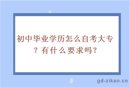 初中毕业学历怎么自考大专？有什么要求吗？