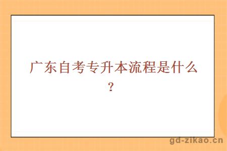 广东自考专升本流程是什么？