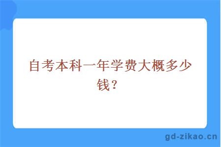 自考本科一年学费大概多少钱？