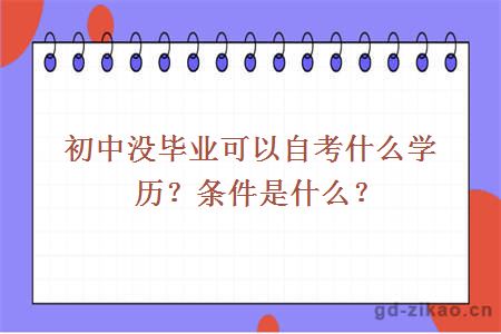 初中没毕业可以自考什么学历？条件是什么？